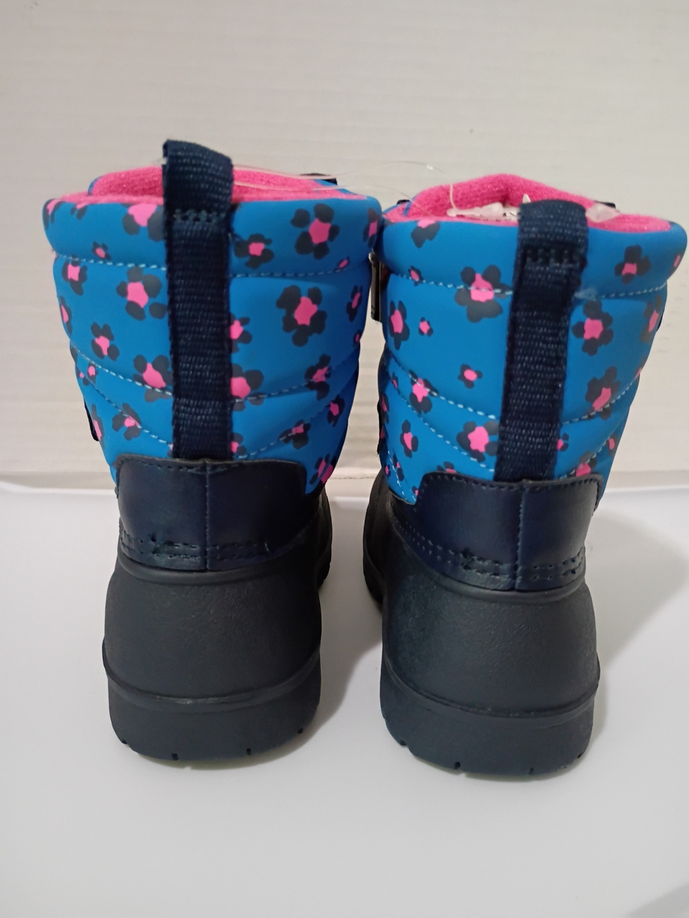 Carter's Navy Blue Floral Snow Boots with Pink Lining - Picture 5 of 8